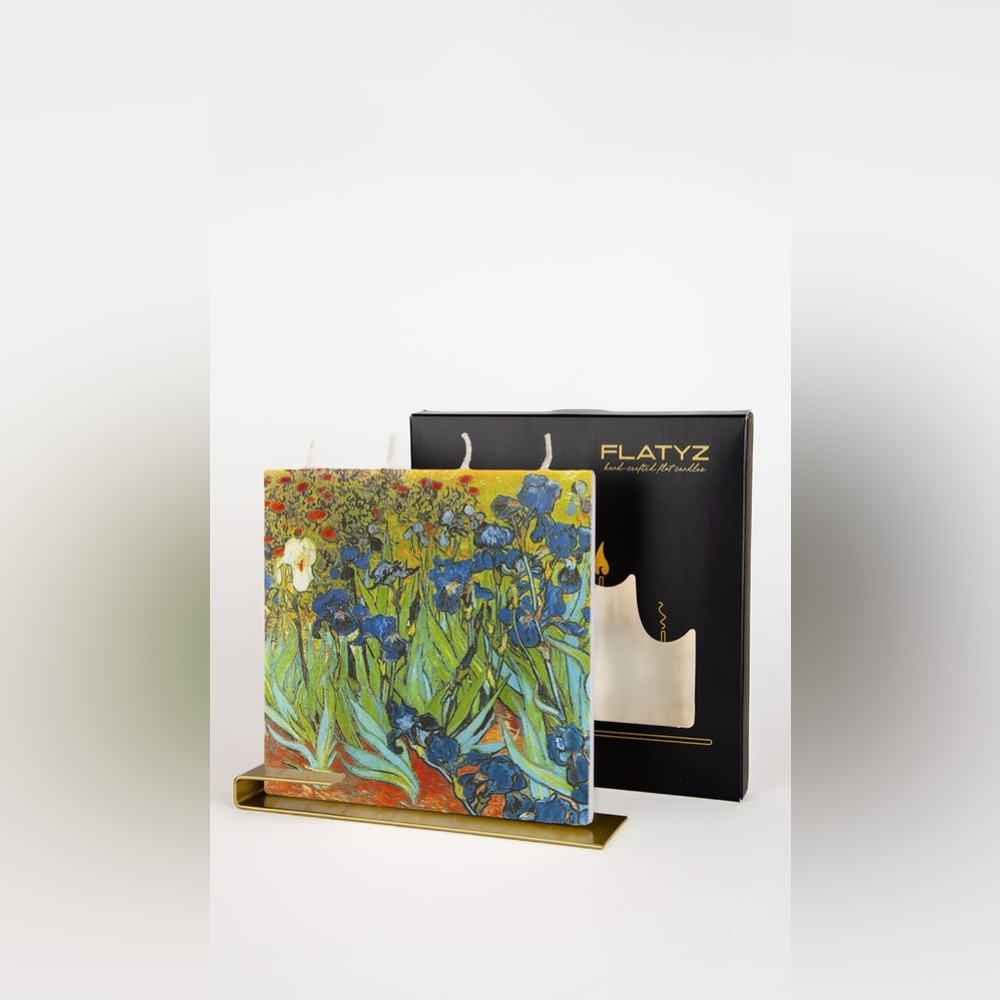 NWT FLATYZ Vincent van Gogh Irises Handcrafted Flat Candle - Picture 5 of 7